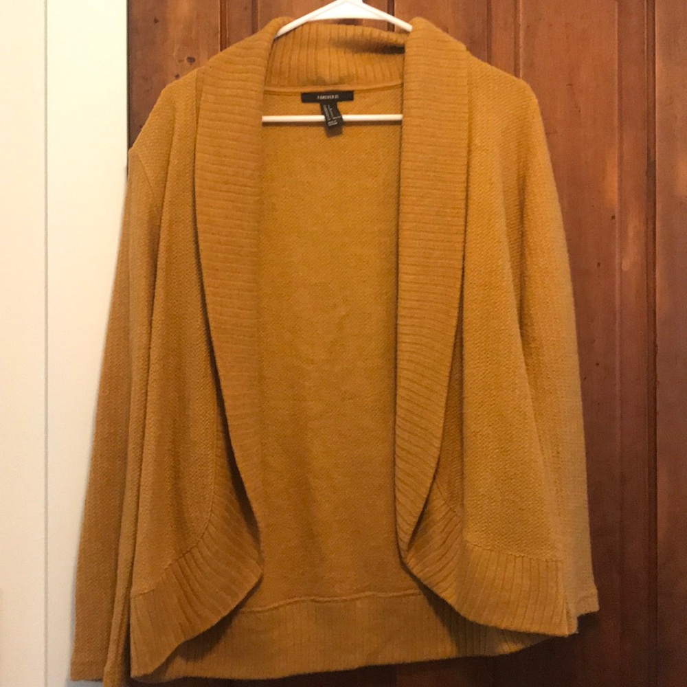 Mustard Cowel Neck Cardigan